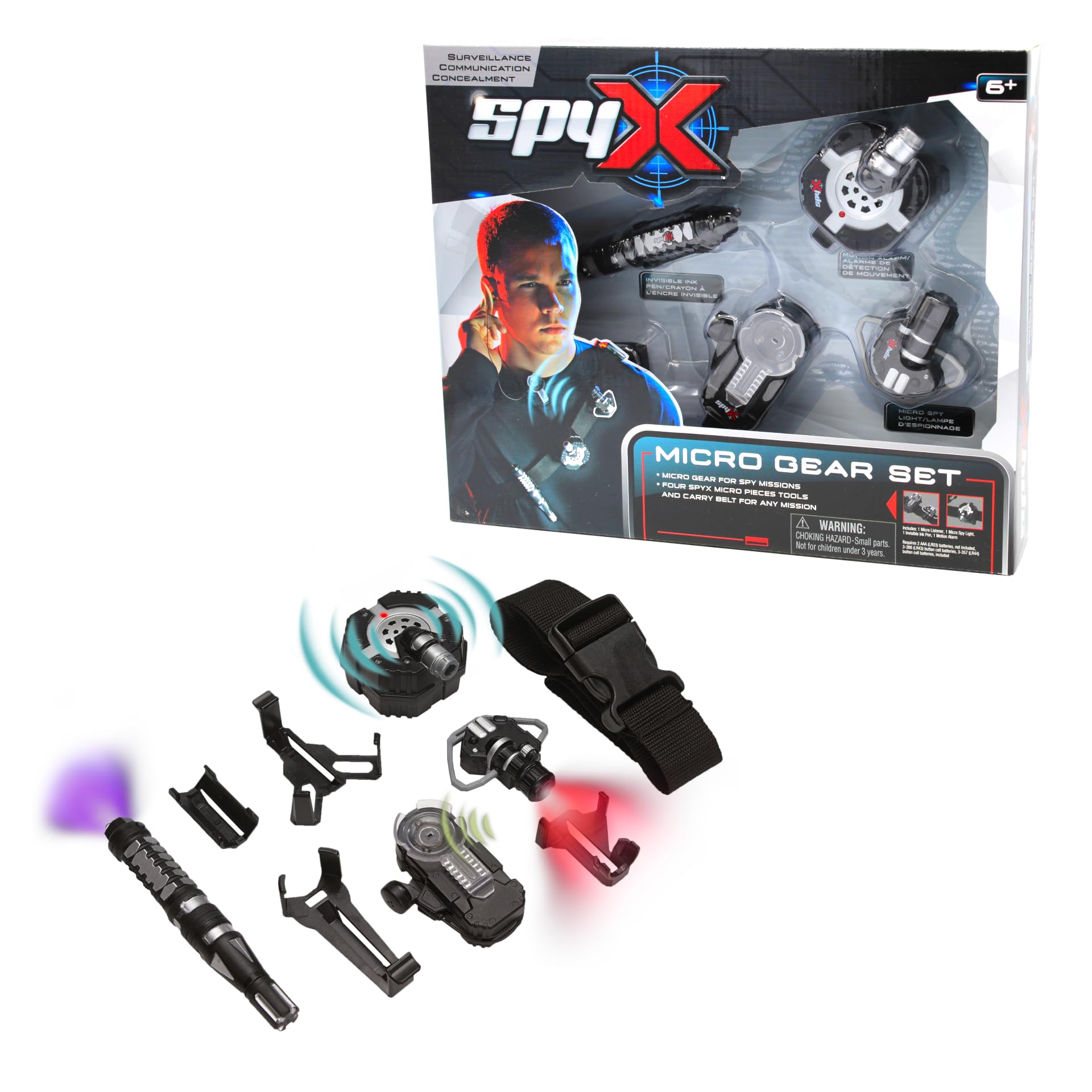 SpyX / Micro Gear Set - 4 Real Spy Toys Kit + Adjustable Belt for by SpyX - Angle View 2