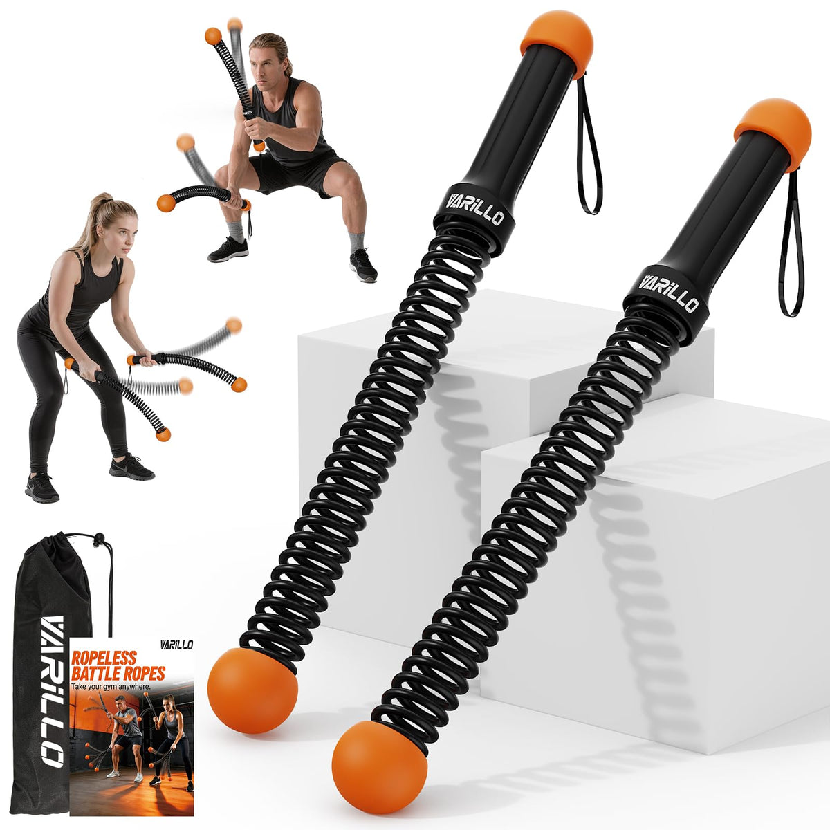Ropeless Battle Ropes for Home Gym Portable Cordless - Varillo Official Imagery - 1
