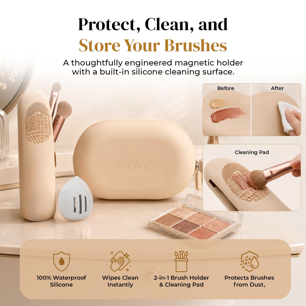Silicone Makeup Bag Set - SOLWEN Official Imagery - 6