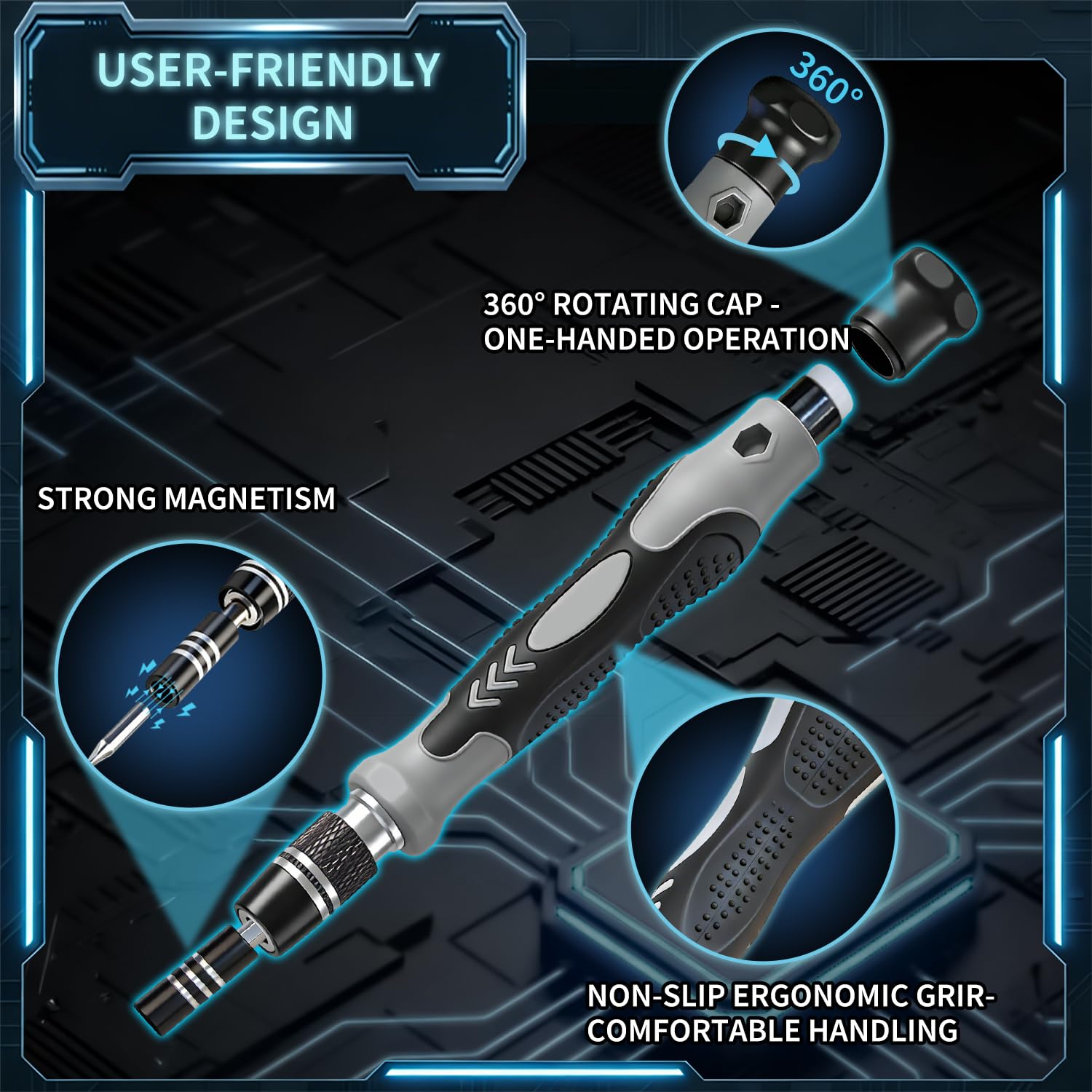 SHOWPIN 122-piece precision computer screwdriver set with various screwdriver bits for laptop and electronics repair.