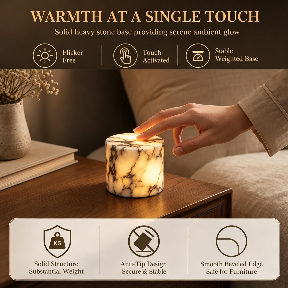 Bogey s Antidote Marble Night Light Natural Alabaster - Bogey's Antidote Official Imagery - 4