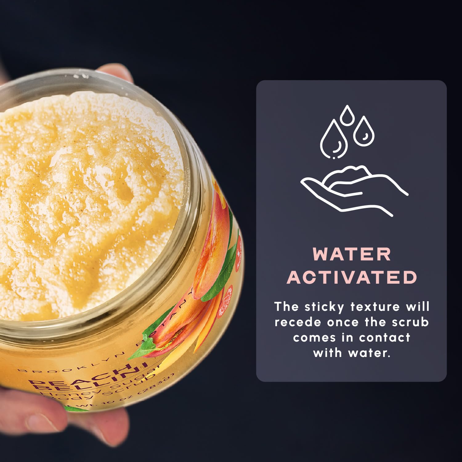 Brooklyn Botany Peach Bellini Honey Sugar Scrub for Body – Deeply Hydrating and - Brooklyn Botany Official Product View 7