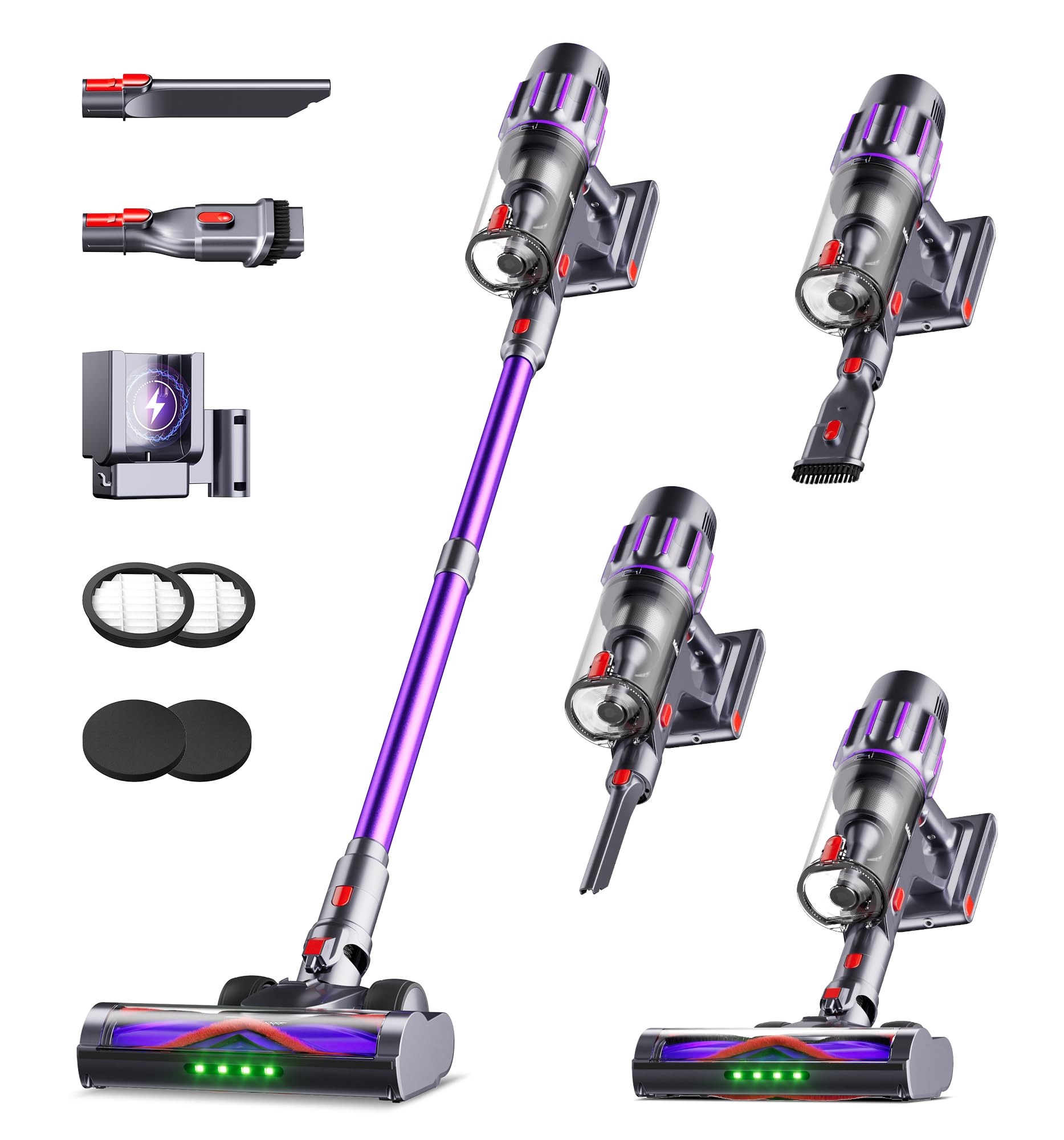 Zemmio 90Mins Cordless Vacuum Cleaner,Upgraded 650W 55KPA Cordless Stick Vacuum - Zemmio Official Product View 1