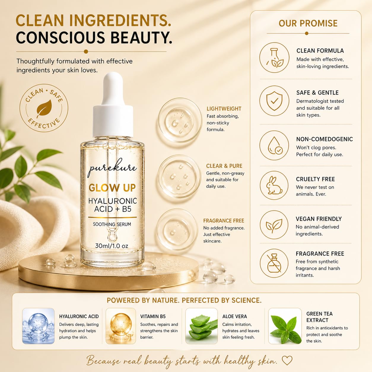 Hyaluronic Acid Serum for Dry Sensitive Skin - Purekure Official Imagery - 5