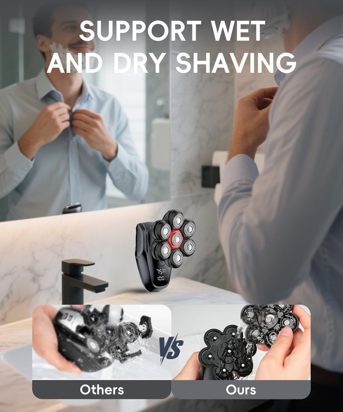 Head Shavers for Bald Men 5 in 1 Men s Grooming Kit IPX8 - Arokart Official Imagery - 6