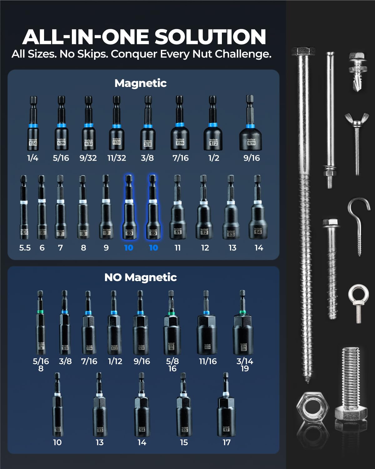 toolant Magnetic Nut Driver Set 38 Piece - toolant Official Imagery - 3