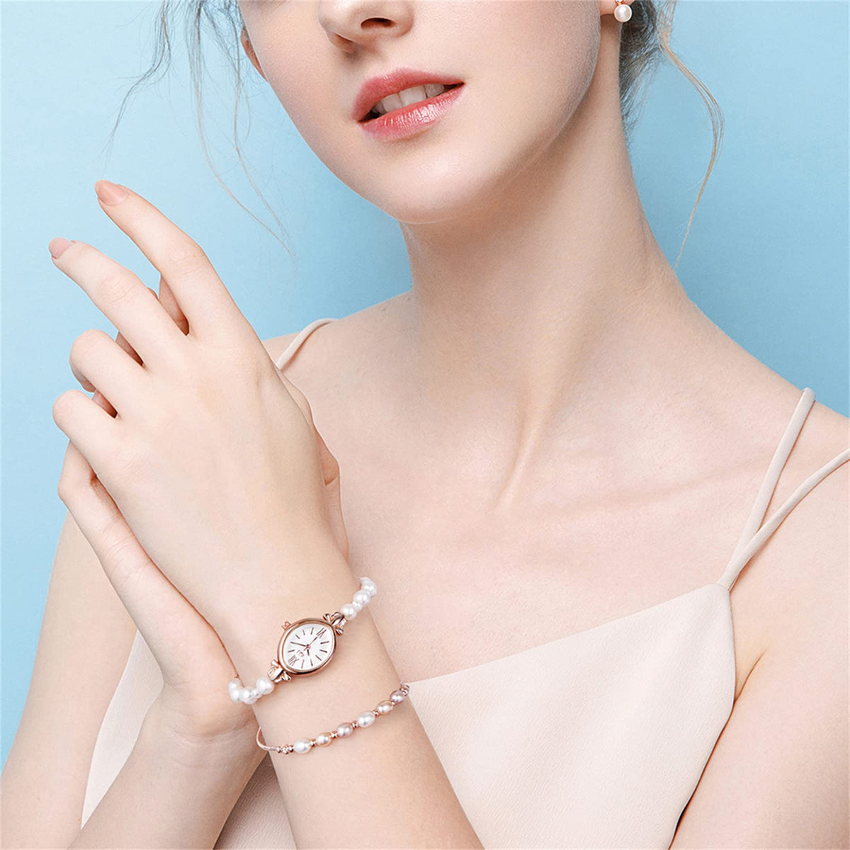 Avaner Women s Bracelet and Watch Set 2 Pcs Pearls Watch and - Avaner Official Imagery - 5