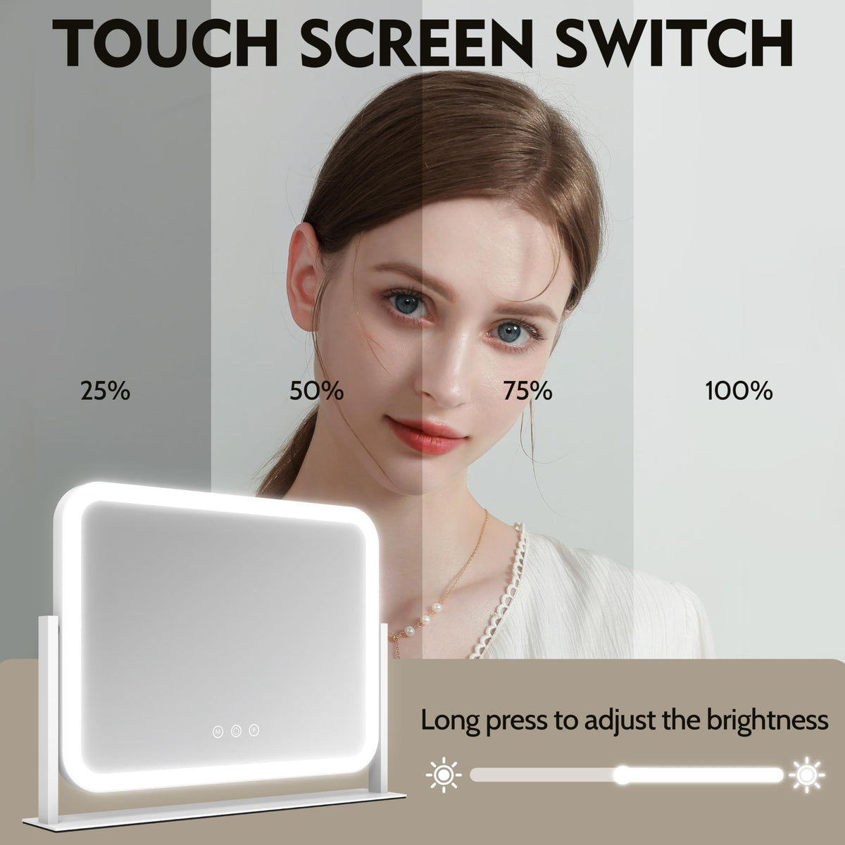 ROLOVE Lighted Makeup Mirror 17 x13 Vanity Mirror with - ROLOVE Official Imagery - 6