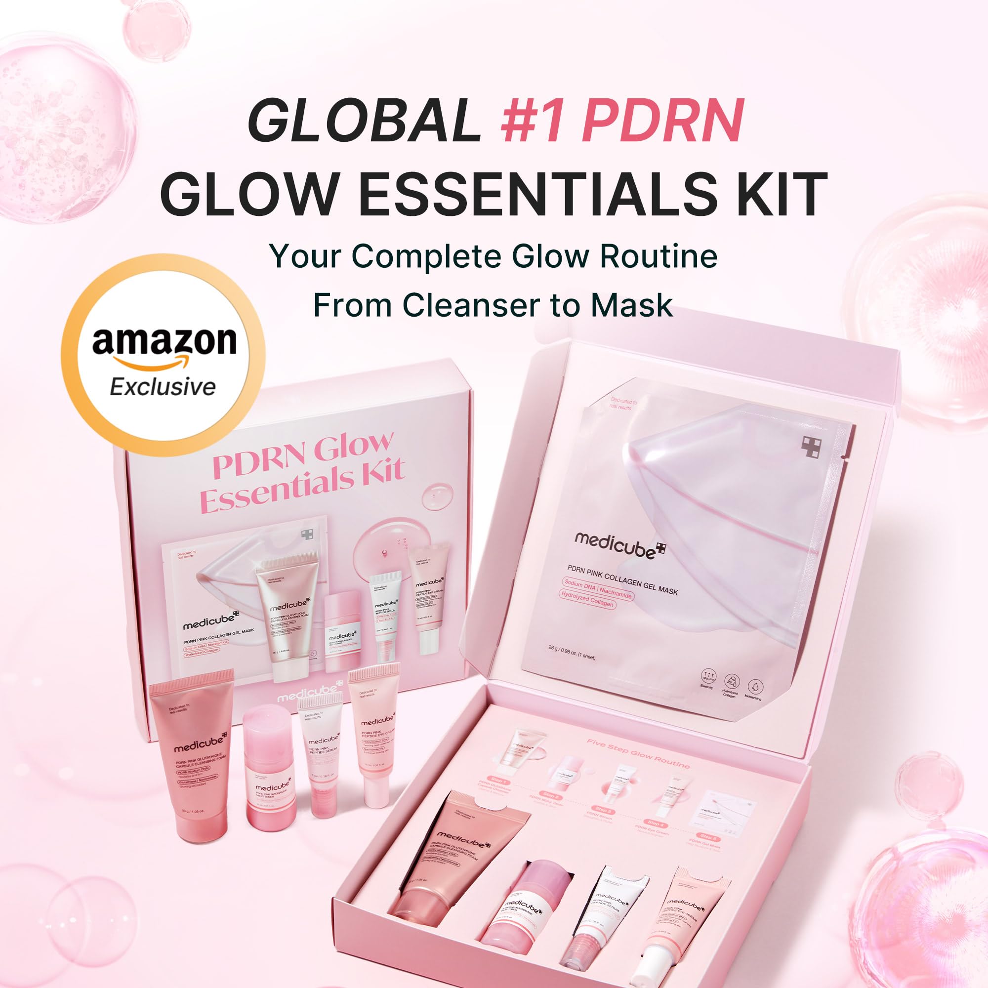 medicube PDRN Glow Essentials Kit, Mini Skincare Travel Set, - medicube