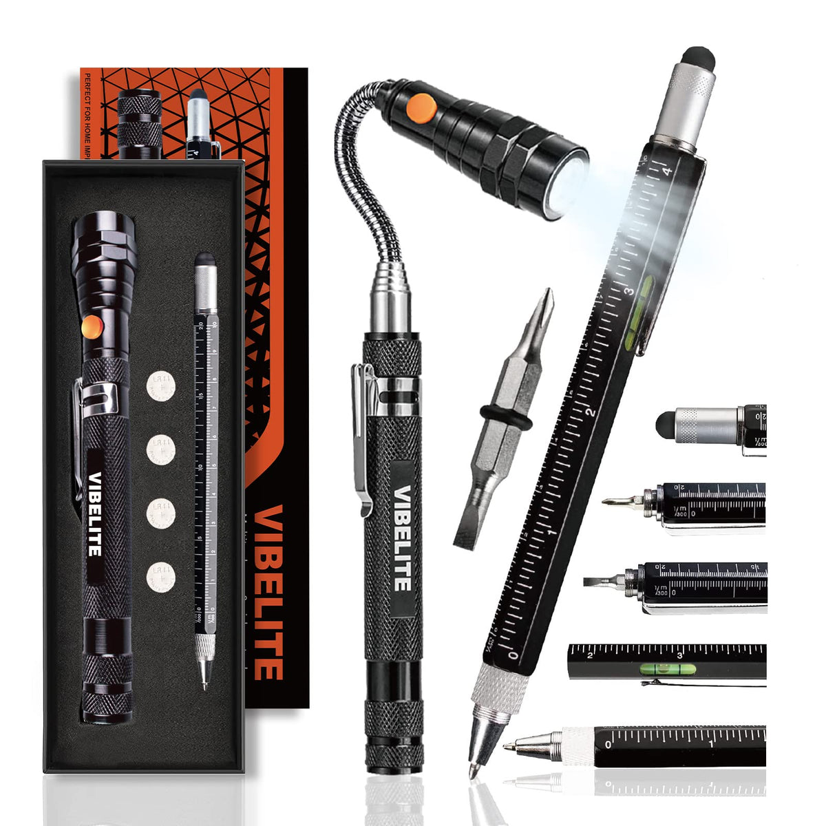 VIBELITE Magnetic Pickup Tool 6 in 1 Multitool Pen 2 Pack - VIBELITE Official Imagery - 8