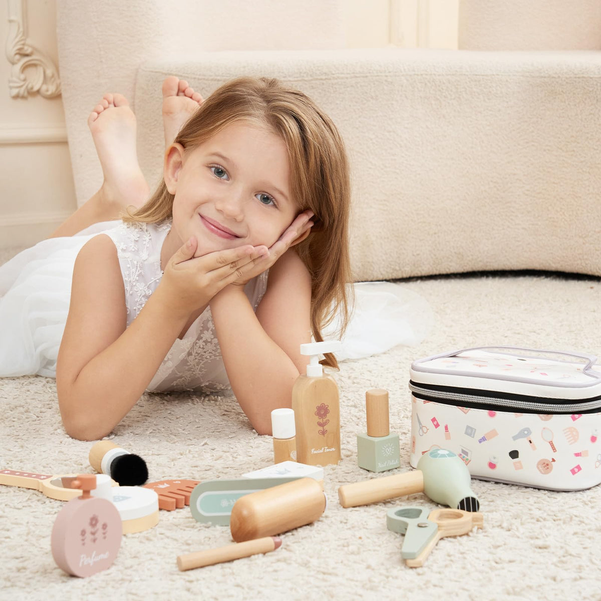 GAGAKU Wooden Makeup Toy Set for Toddlers 3 5 18 Piece - GAGAKU Official Imagery - 3