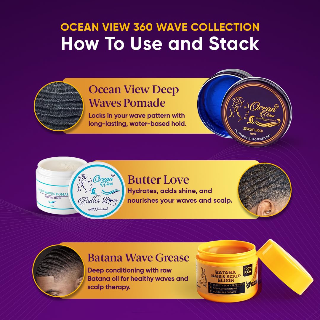 OCEAN VIEW DEEP WAVES POMADE - Premium Wave Grease & Wave Pomade for - OCEAN VIEW DEEP WAVES POMADE Official Product View 6