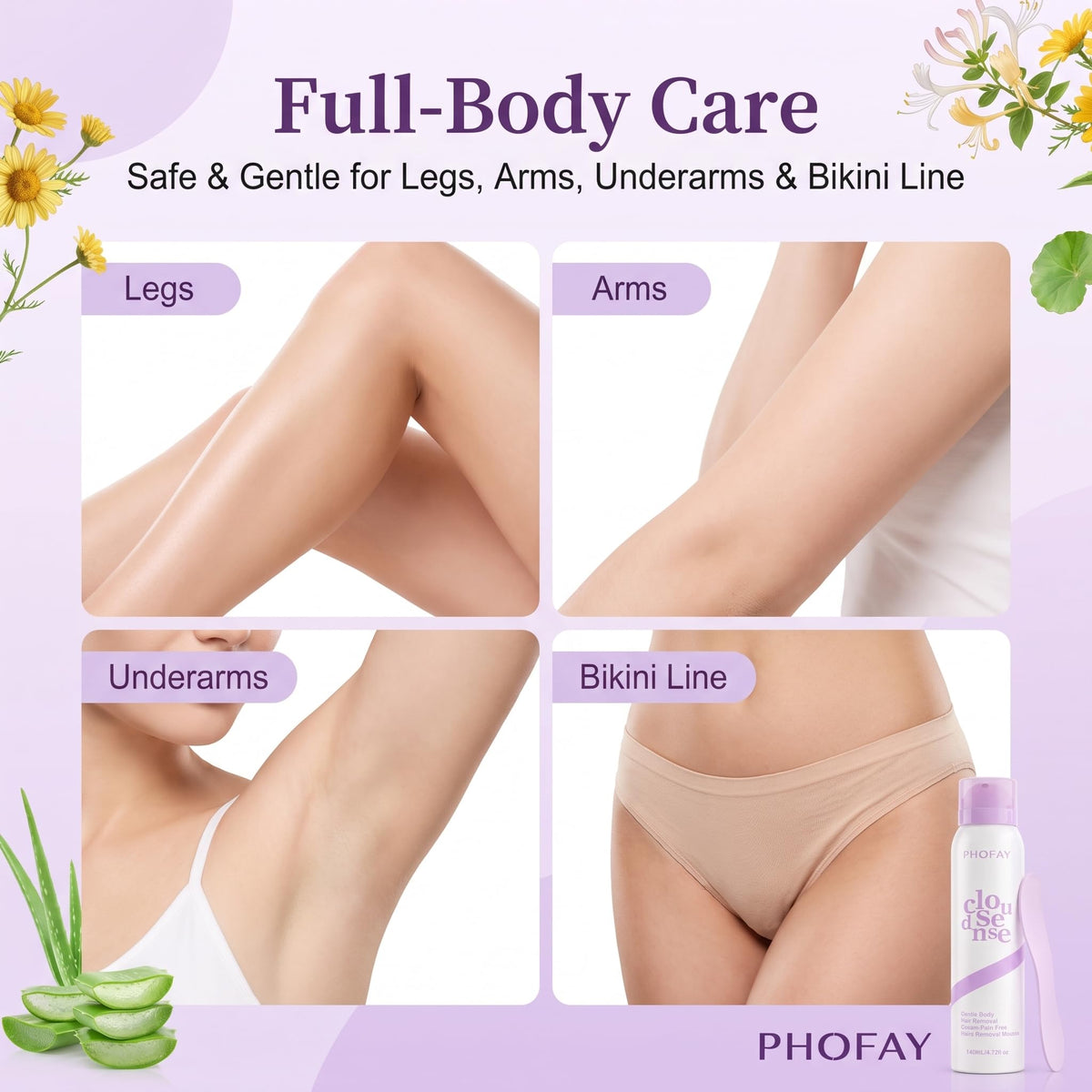 PHOFAY Cloud Sense Gentle formula Hair Removal Spray - PHOFAY Official Imagery - 7