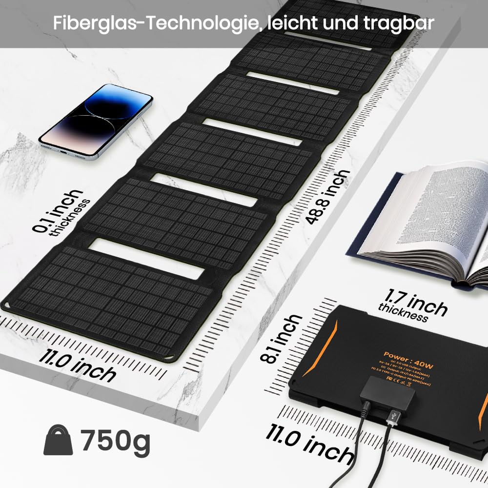 FlexSolar 40W Foldable Solar Panel Charger USB C USB A DC - FlexSolar Official Imagery - 6