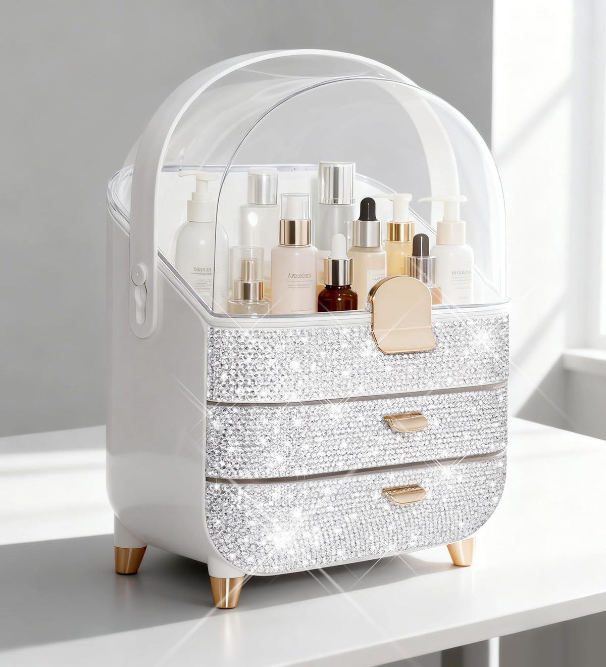 Bling Makeup Organizer Countertop Sparkle Skincare Holder - Svpolns Official Imagery - 1