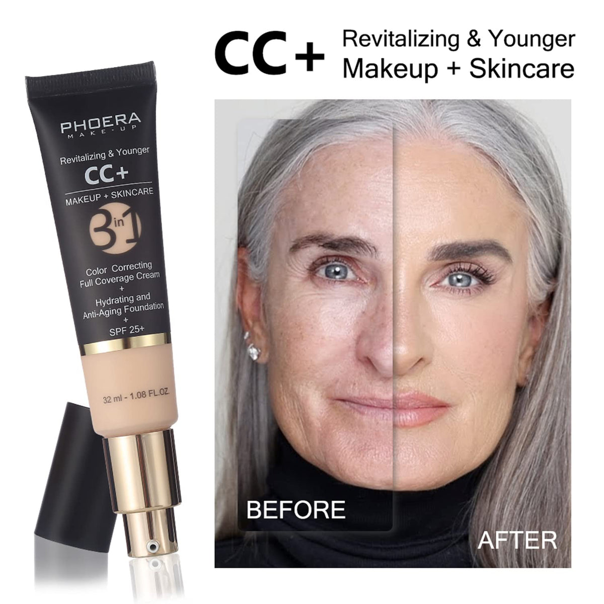 PHOERA CC Cream Foundation With SPF PHOERA Full Coverage - Hilareco Official Imagery - 4
