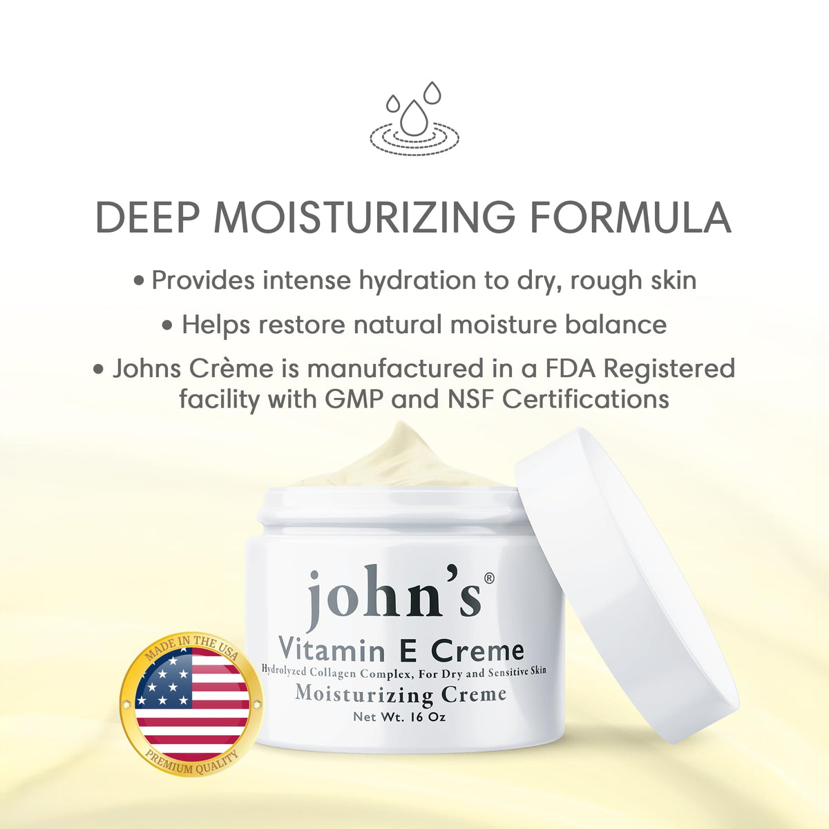 John s Vitamin E A D Collagen Cream 16 oz Aloe Enriched - John's Official Imagery - 3