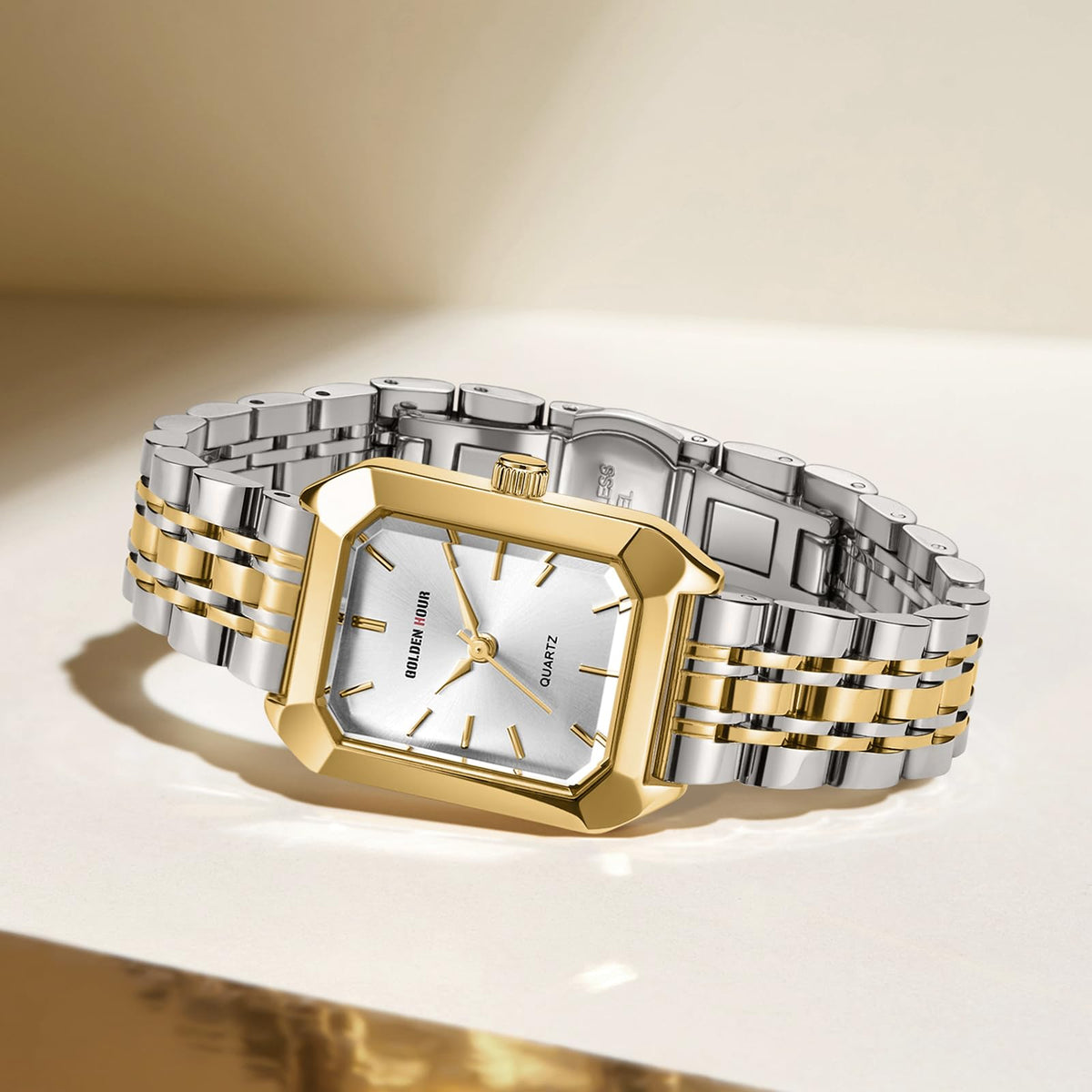 GOLDEN HOUR Women s Rectangular Quartz Watch Gold Tone - GOLDEN HOUR Official Imagery - 8