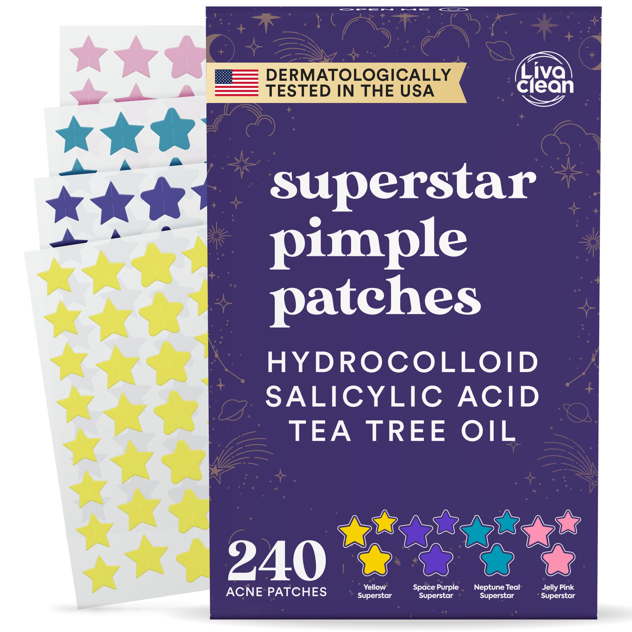 LivaClean 240CT Star Pimple Patches – Hydrocolloid Acne Patches