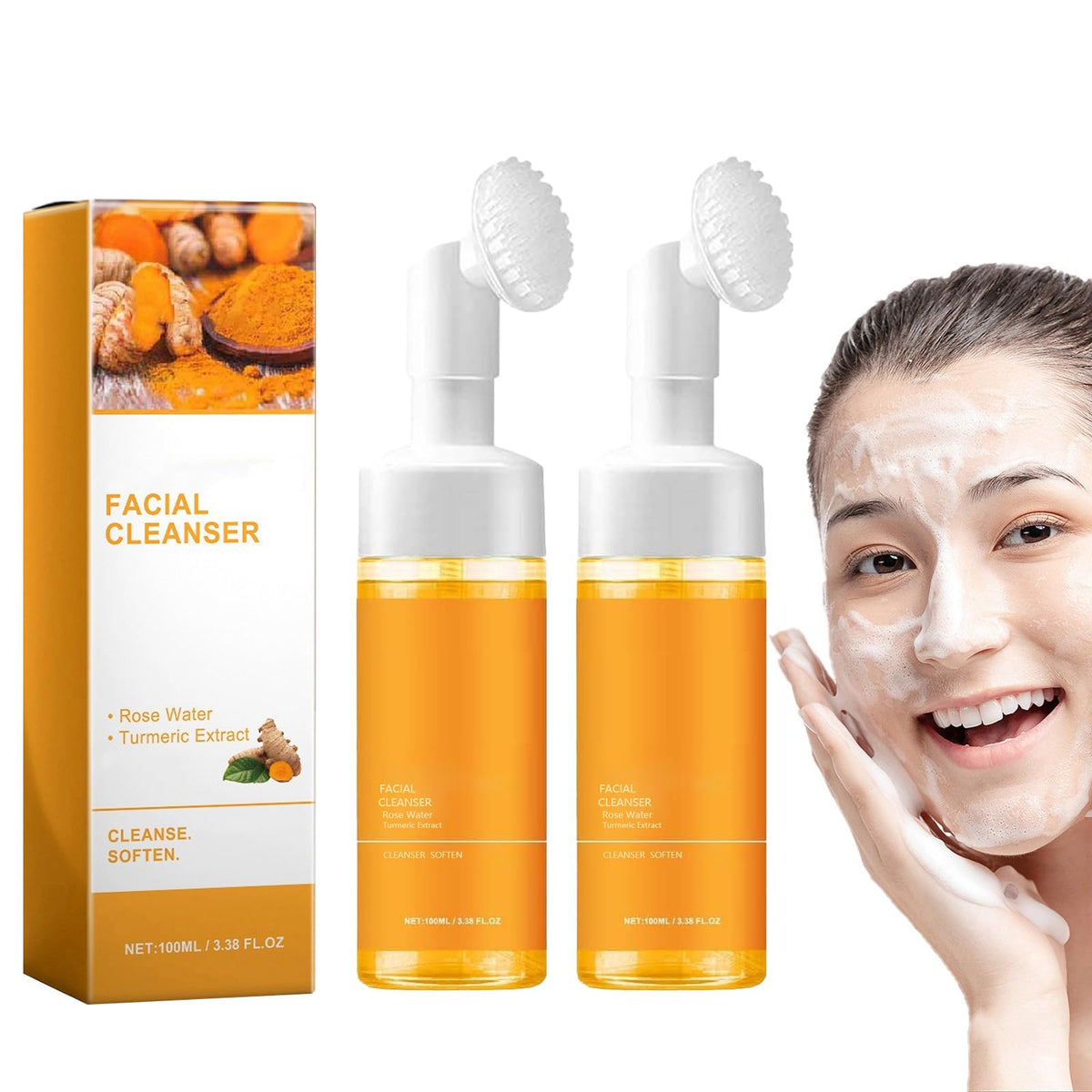2 Pcs Turmeric Facial Cleanser - EAEVDJ Official Product Imagery - 2