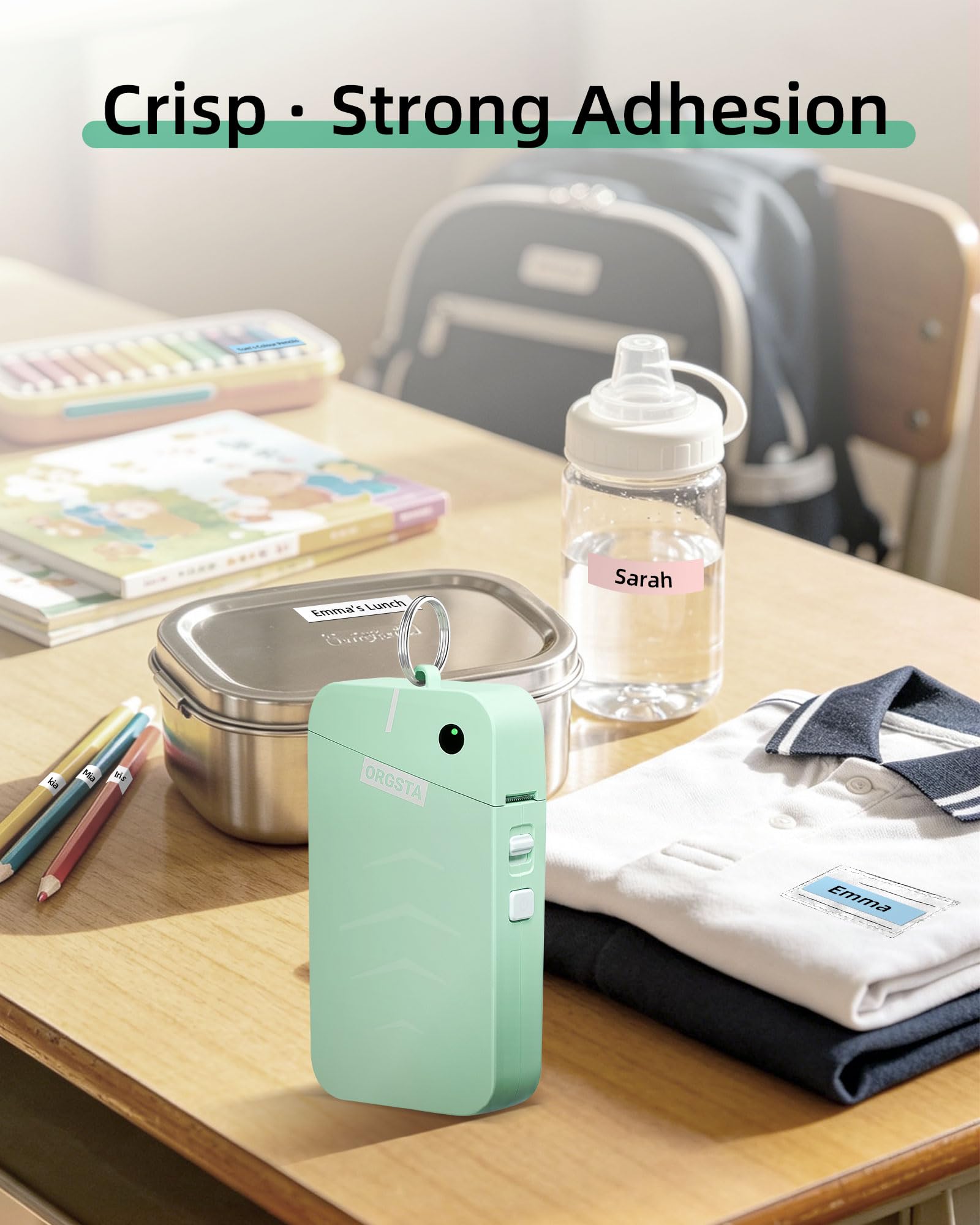 ORGSTA S001 Label Maker Machine with Tape, Portable Bluetooth Lab by ORGSTA - Angle View 3