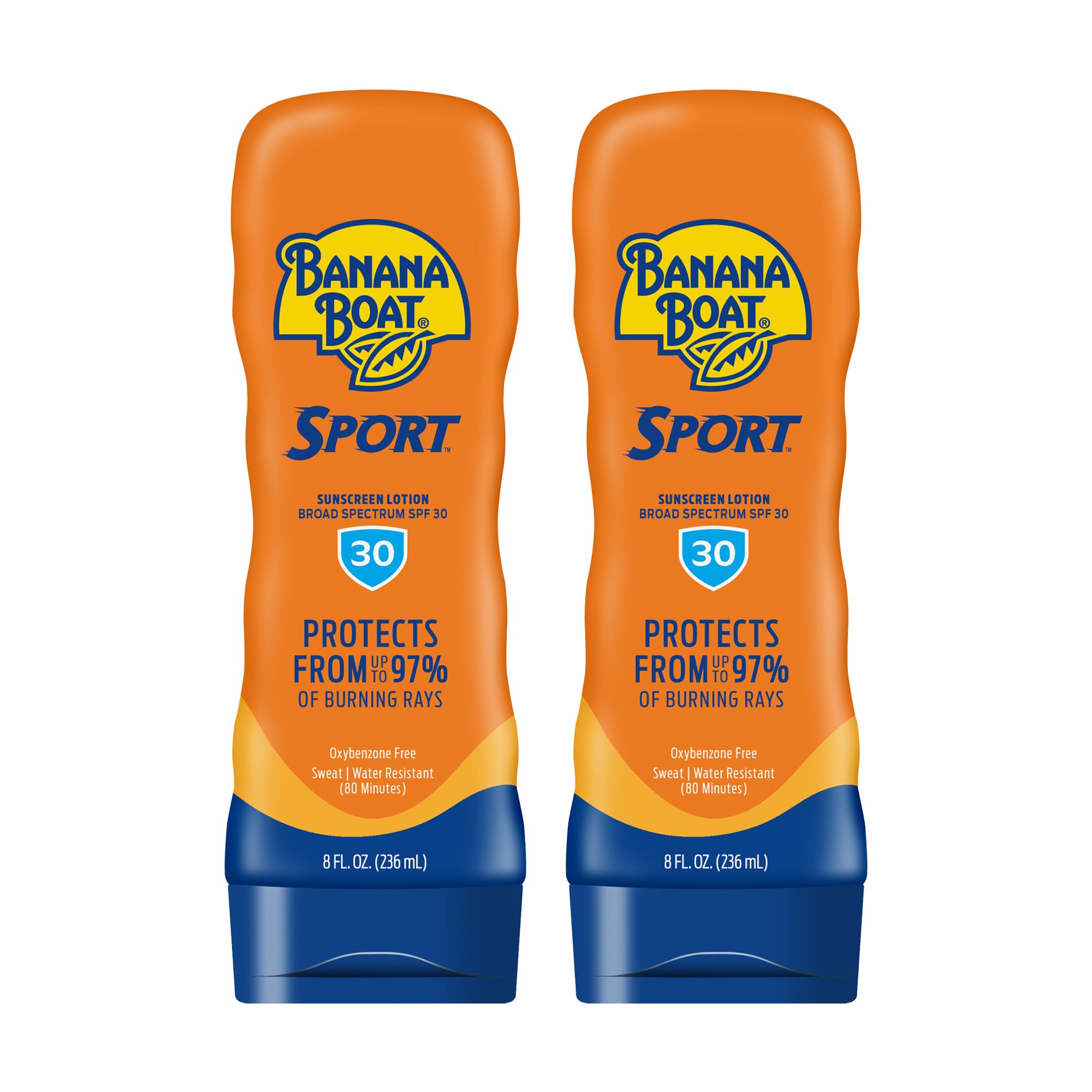 Banana Boat Sport Ultra Lotion Sunscreen Broad Spectrum, SPF 30, 8oz each, Twin Pack