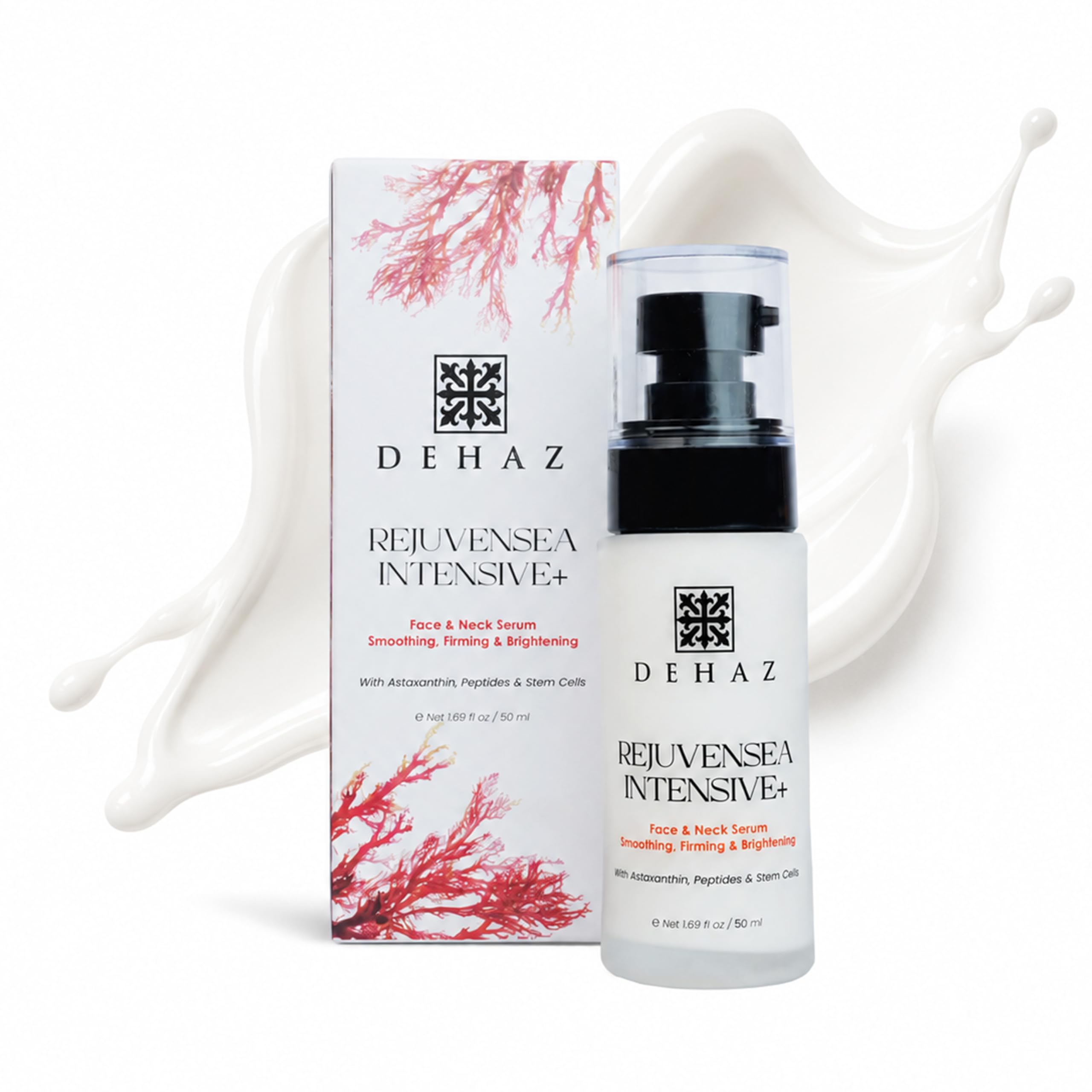 DEHAZ RejuvenSea Face & Neck Serum - Astaxanthin & Peptides - - Product Imagery