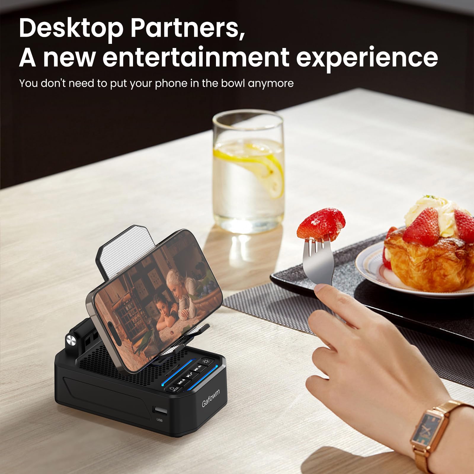 Gafowm Wireless Induction Speaker with Phone Stand, tech Gifts for Men - View 6
