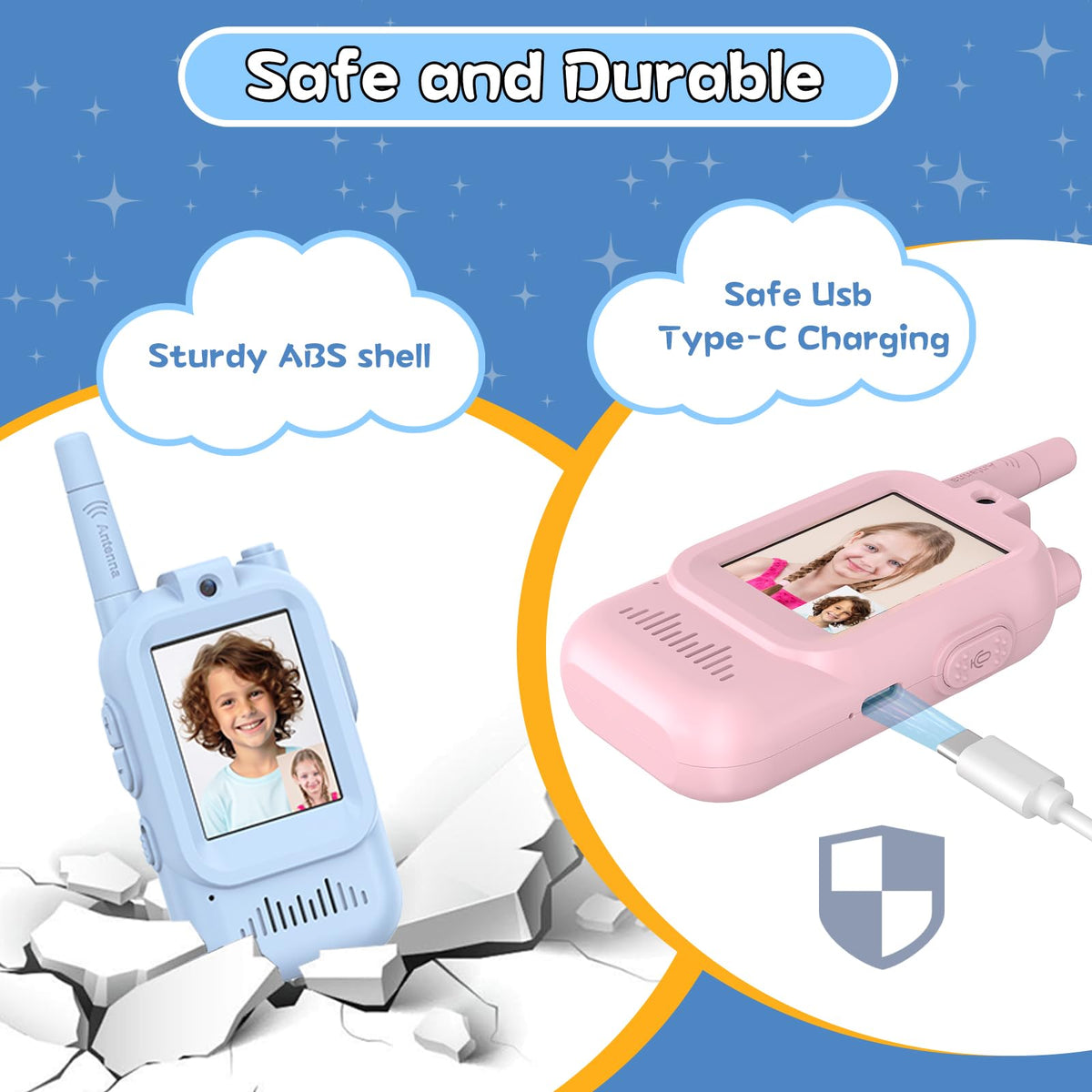 Walkie Talkies for Kids Pack of 2 Rechargeable Long Range - Hangrui Official Imagery - 5