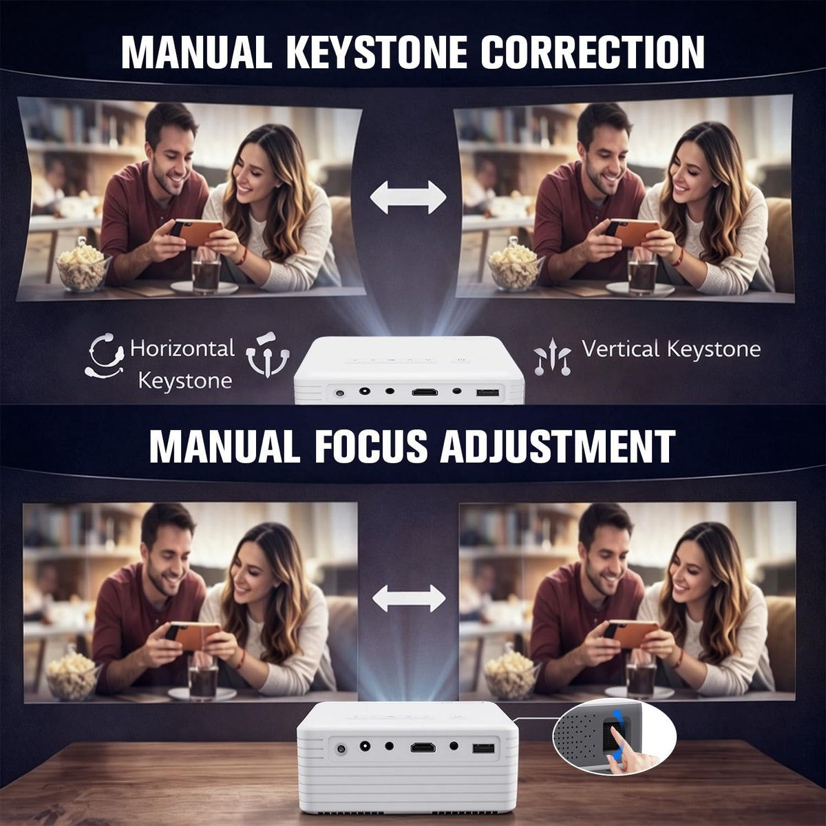 Mini Projector for iPhone 1080P Support Portable Movie - Polaring Official Imagery - 7