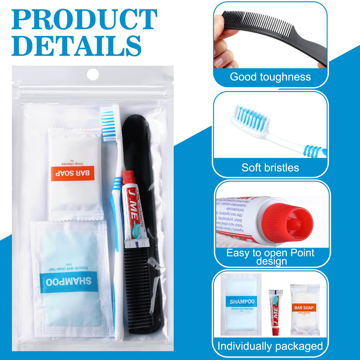 Newtay 240 Pcs 48 Kit Personal Hygiene for Homeless Bulk - Newtay Official Imagery - 4