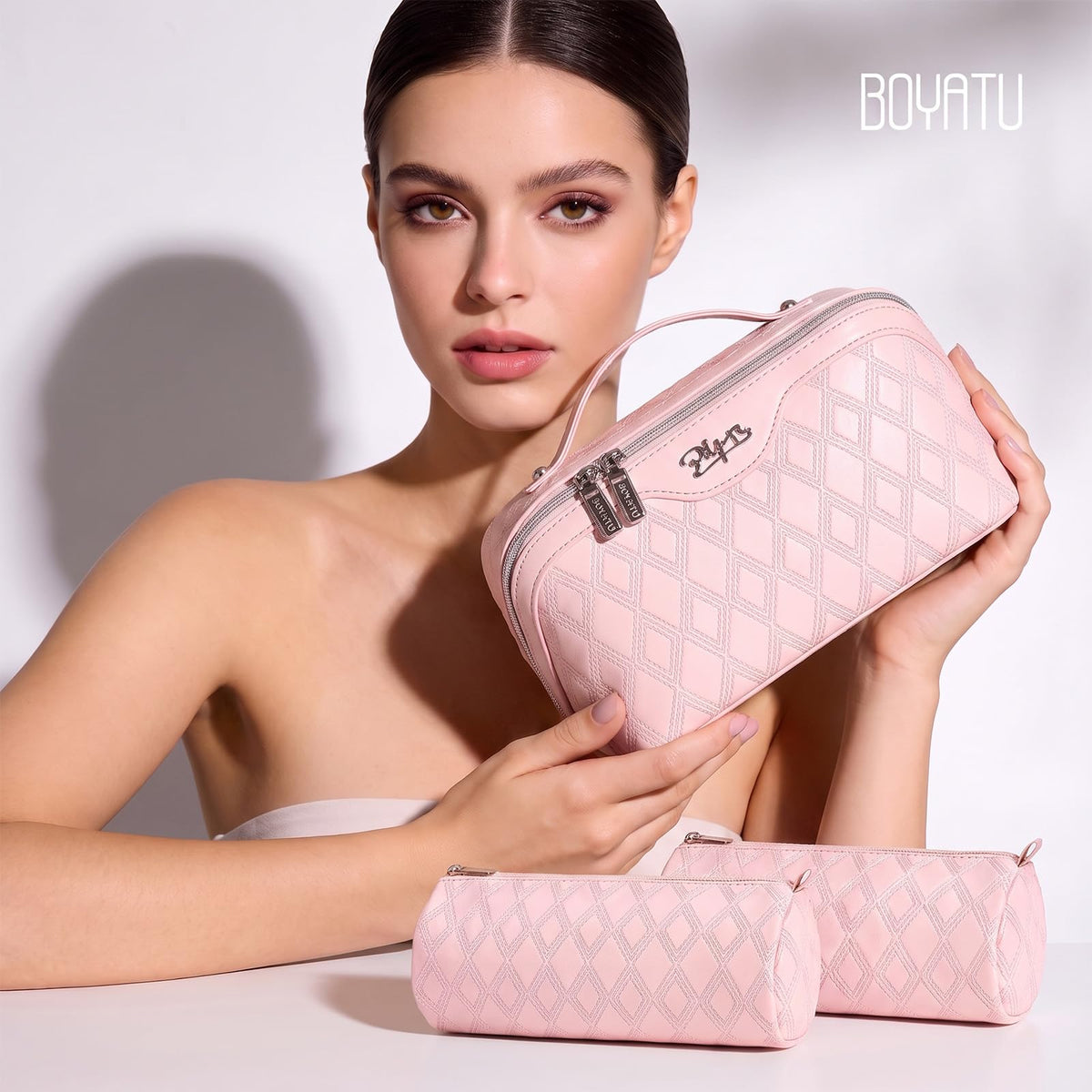 BOYATU Travel Makeup Bag Organizer 3 Pcs Cosmetic Bag Set - BOYATU Official Imagery - 3