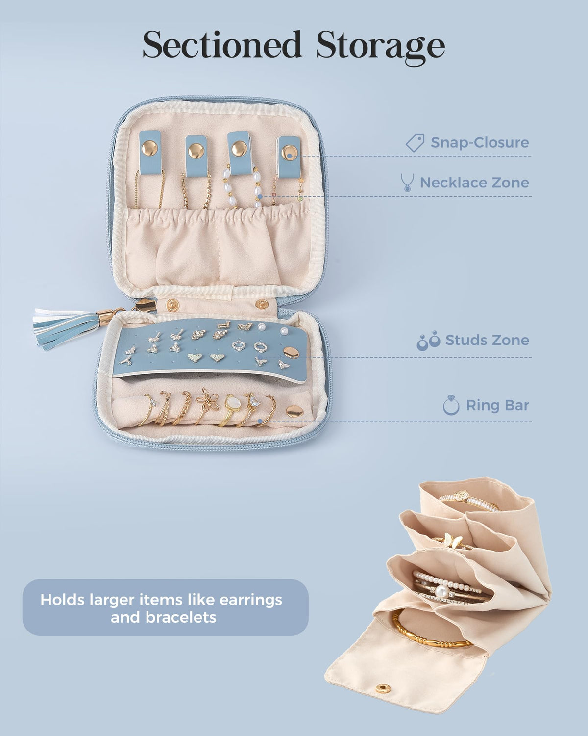 Lolalet Travel Jewelry Case Organizer Soft Jewellery Pouch - Lolalet Official Imagery - 5