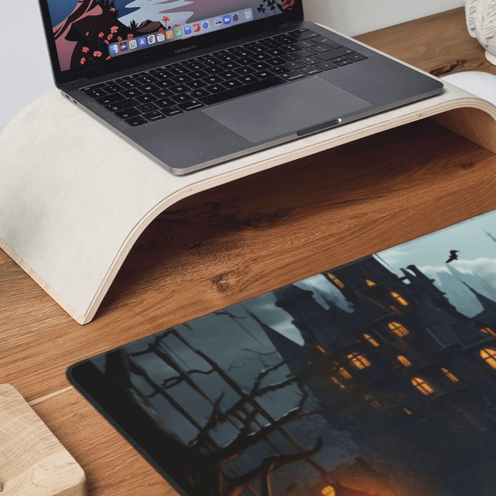 Large DDTKLSNV gaming desk pad with stitched edges, non-slip surface, extended XXL size for gaming, work, and home office use