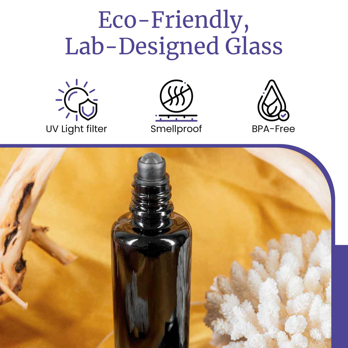 Infinity Jars Black Ultraviolet Glass Bottle 50 Ml w Glass - Infinity Jars Official Imagery - 8