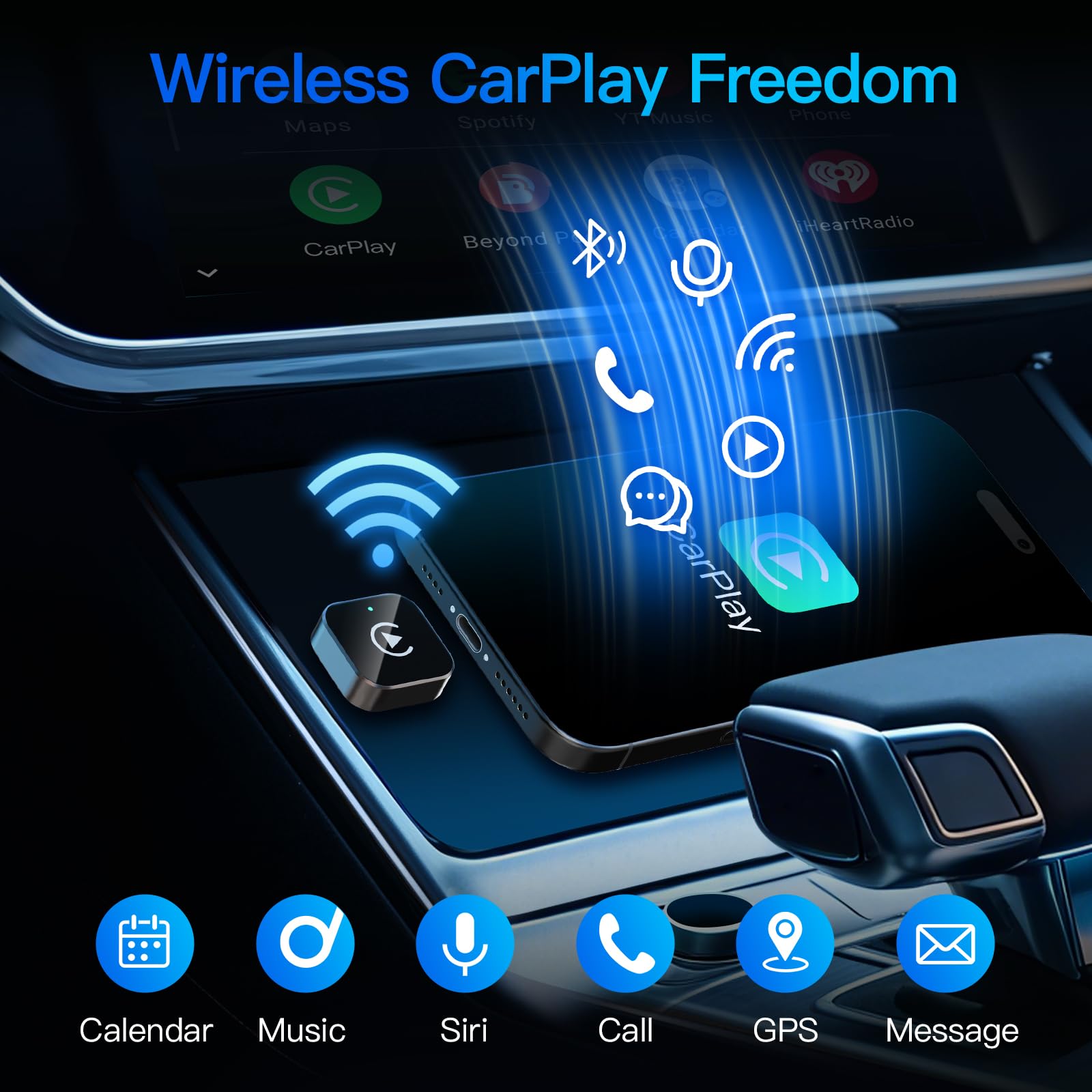 Butook   2 in 1 Wireless CarPlay Adapter for Apple iPhone＆Android by Butook - Angle View 2