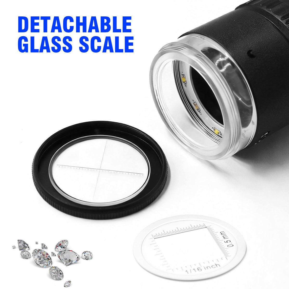 LED Scale Loupe Magnifier 10x Rechargeable with UV UV Lights - Dasourypro Official Imagery - 6