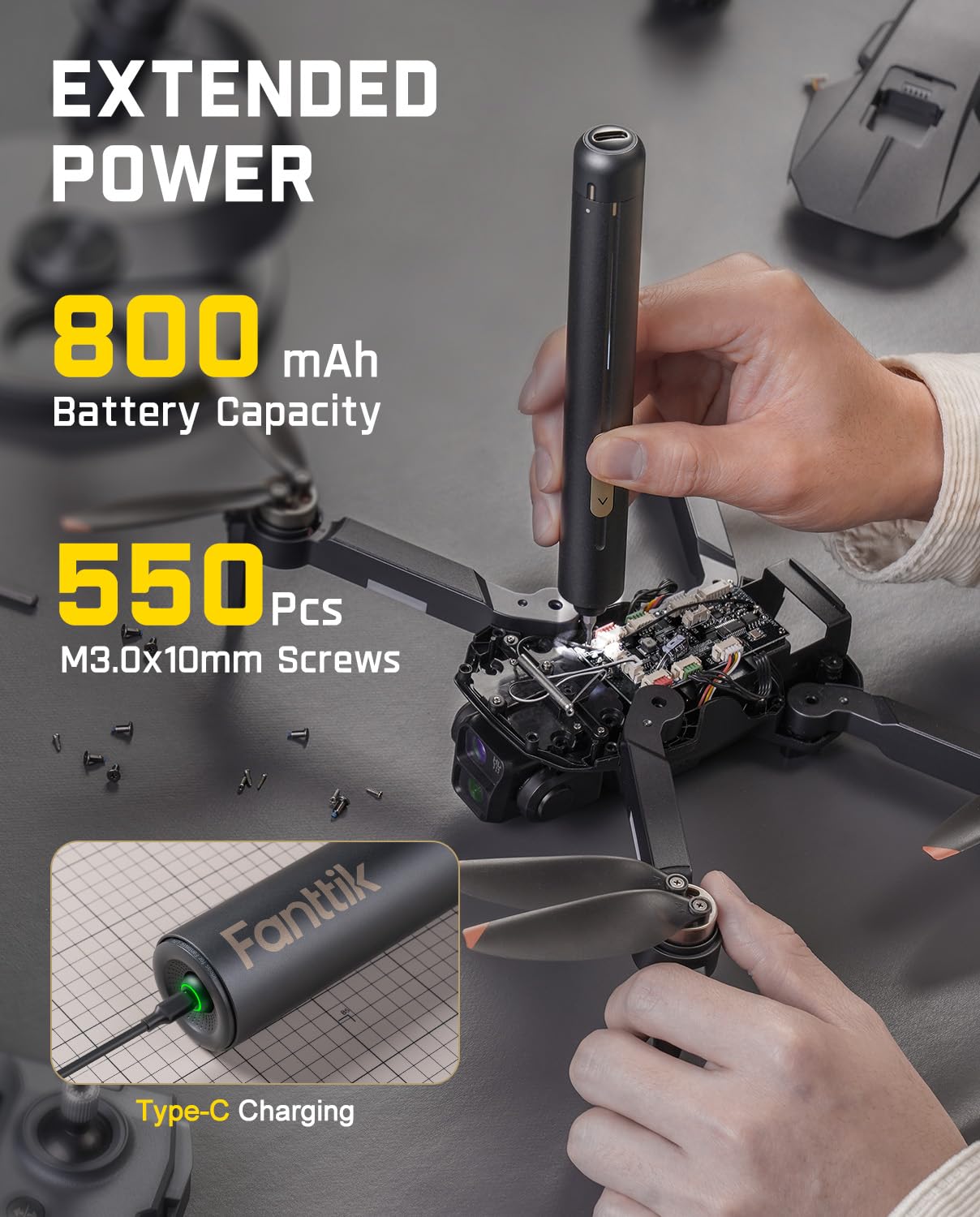 Fanttik E2 Ultra Electric Screwdriver, Screwdriver for Electronic by Fanttik - Angle View 4