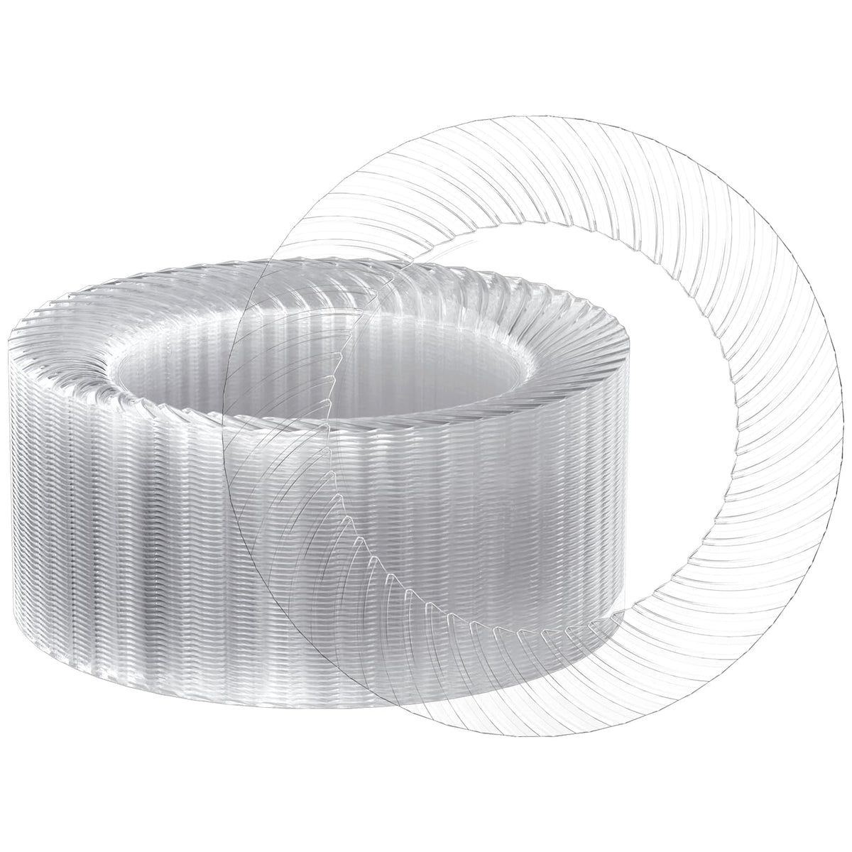 FOCUSLINE 10 Inch Clear Plastic Plates 100 Count Disposable - FOCUSLINE Official Imagery - 1