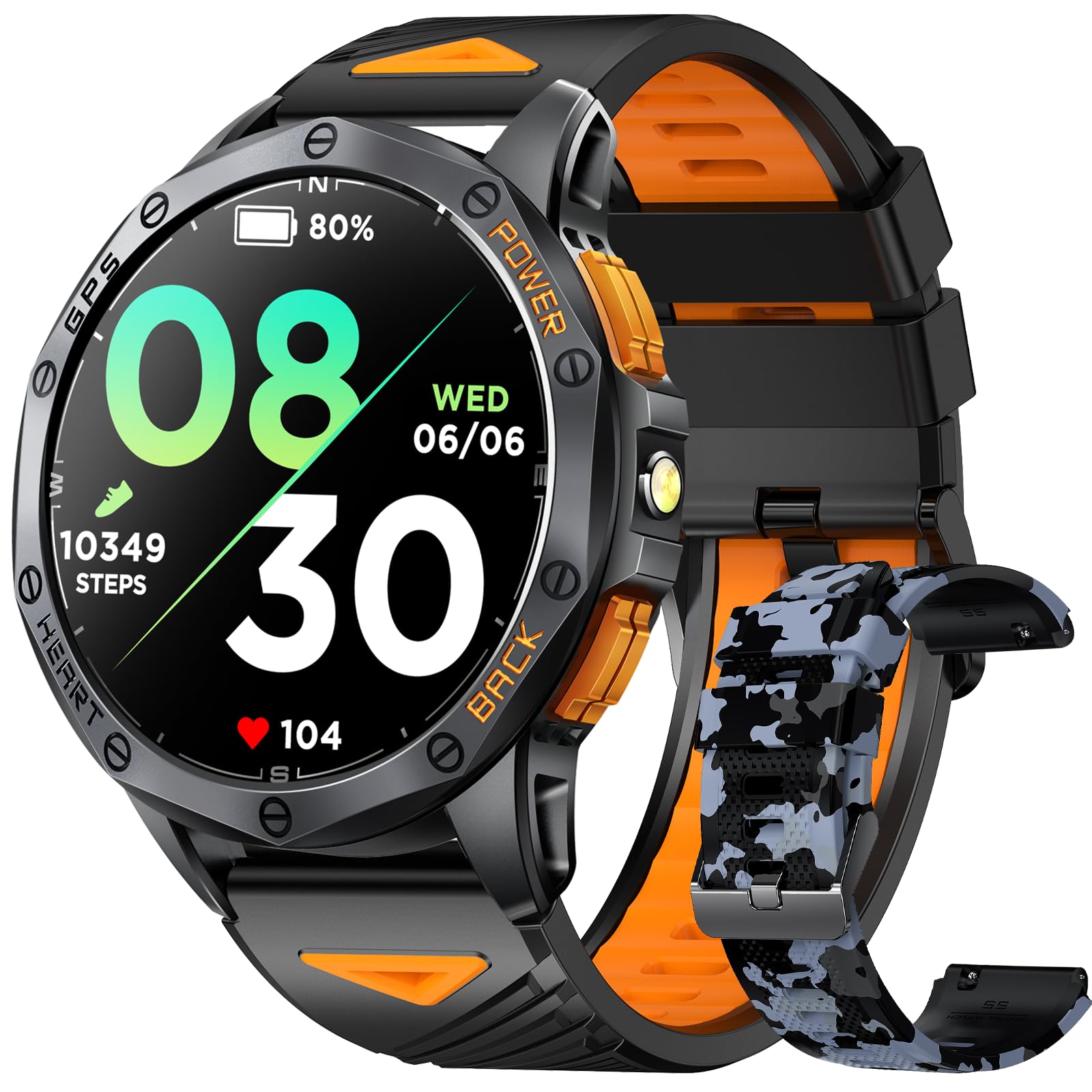 Tiwain Military Smart Watch for Men, Built-in GPS, 30-day standby, 1.4 - View 8