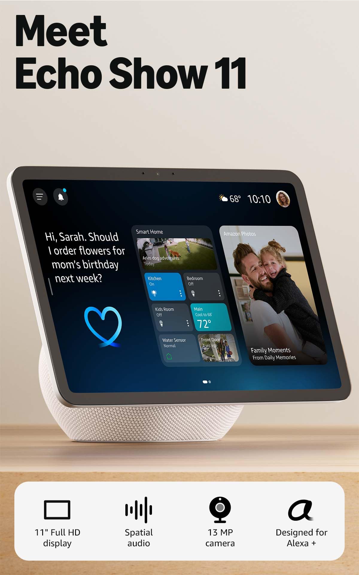 Amazon Echo Show 11  , Vibrant Full-HD 11" display with more view - Amazon Official Product View 8
