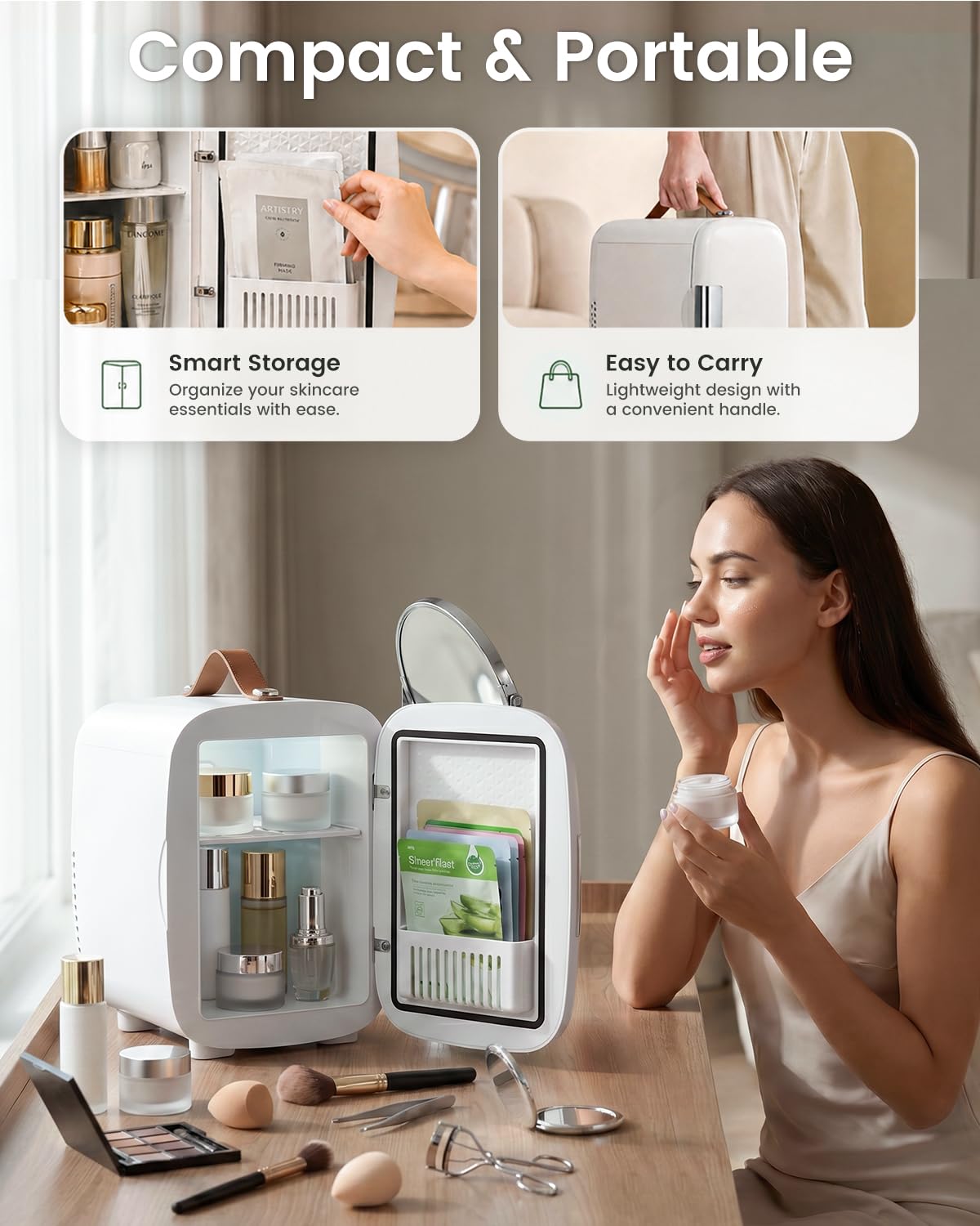 Cosmetic Fridge Portable Mini Fridge for Skincare Food - FANSEXPERT Official Imagery - 8
