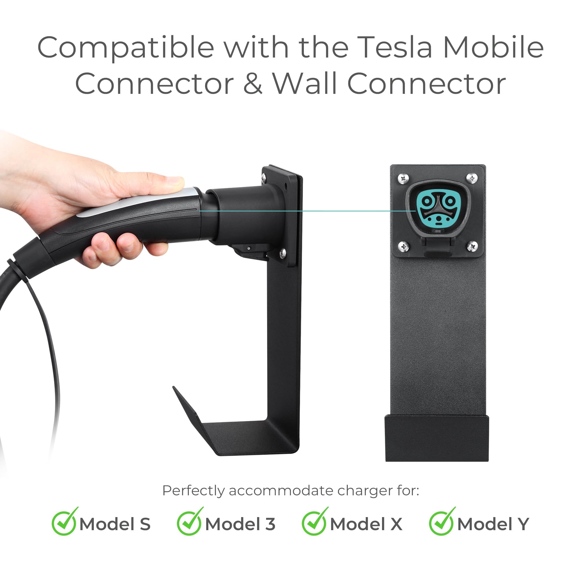 Lectron Tesla NACS Electric Vehicle Charger Nozzle Holster Dock & J - Hook for - Lectron Official Product View 2