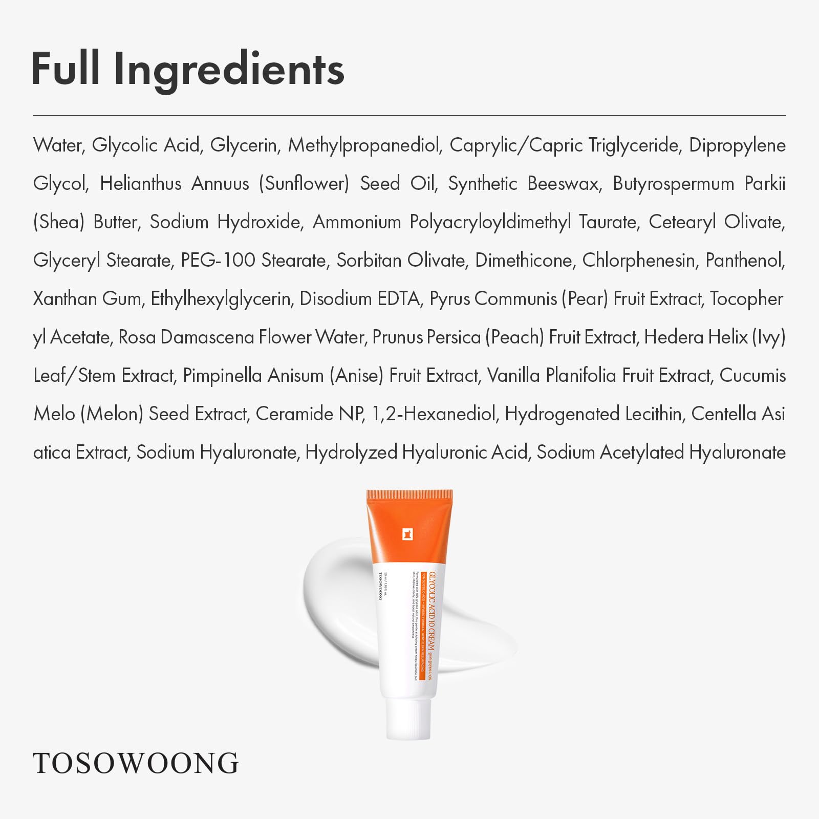 TOSOWOONG Glycolic Acid 10 AHA Cream for Dark Spots Texture - TOSOWOONG Official Imagery - 7