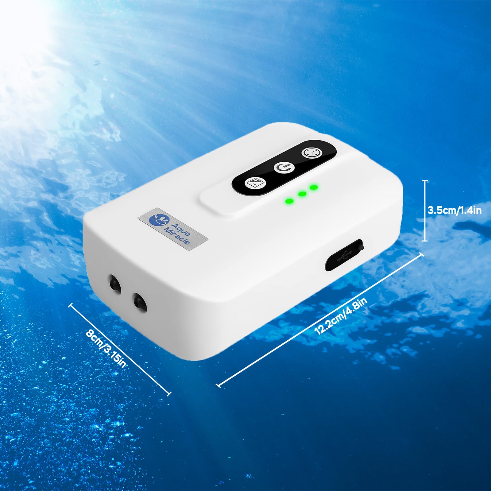 AquaMiracle Lithium Battery Powered Portable Aquarium Air Pump fo - AquaMiracle Official Product View 8