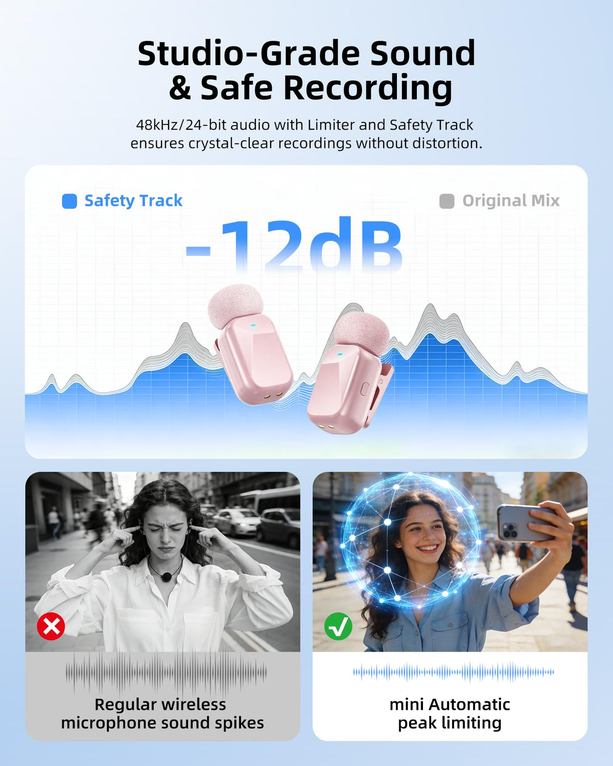 mini 2 Wireless Lavalier Microphones for iPhone 16 17 - Blinfada Official Imagery - 6