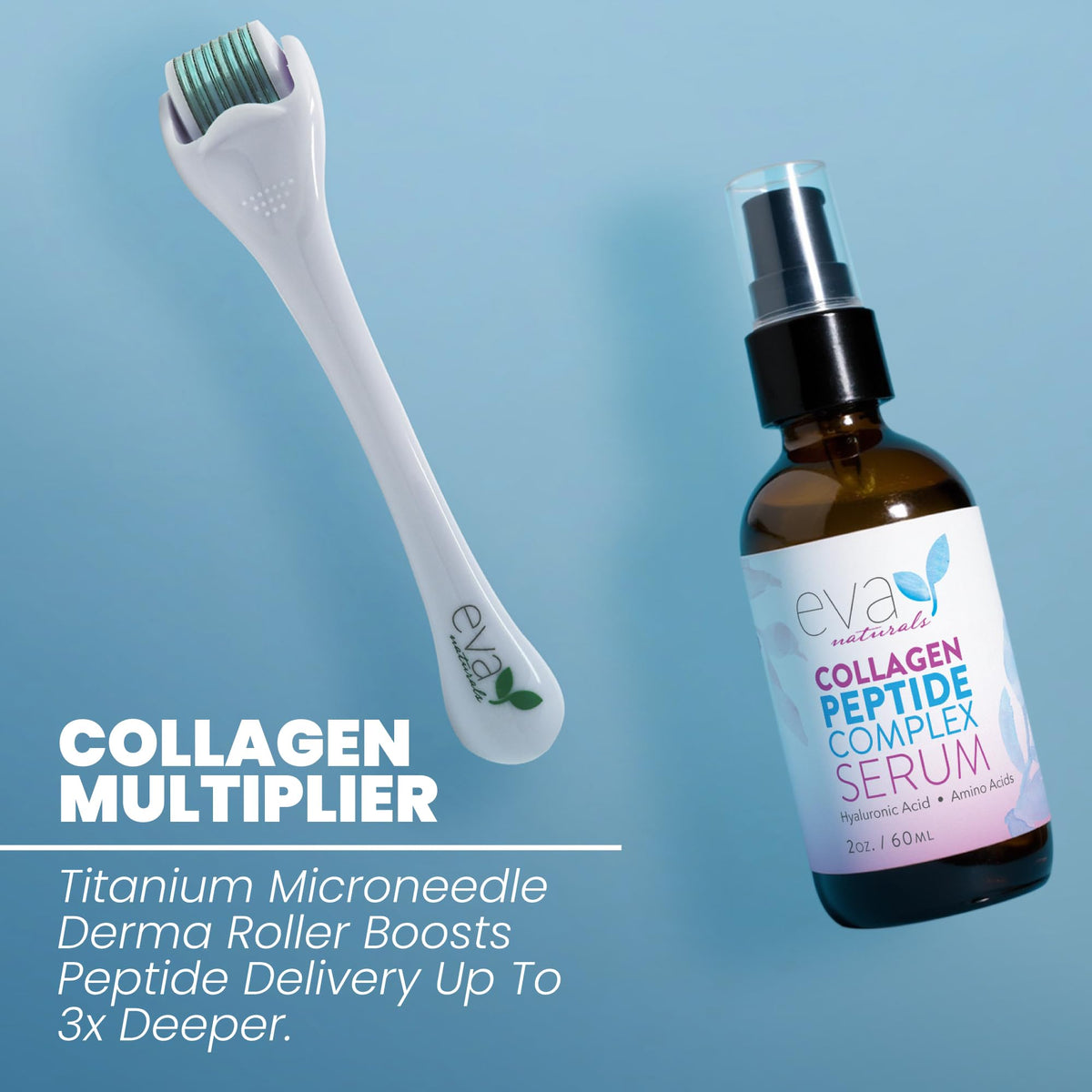 Eva Naturals Peptide Serum 0 25mm Titanium Derma Roller - Eva Naturals Official Imagery - 3