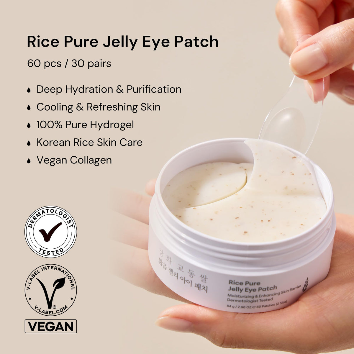 THANKYOU FARMER Rice Pure Vegan Jelly Eye Patches 2 Sizes 60 - THANKYOU FARMER Official Imagery - 4