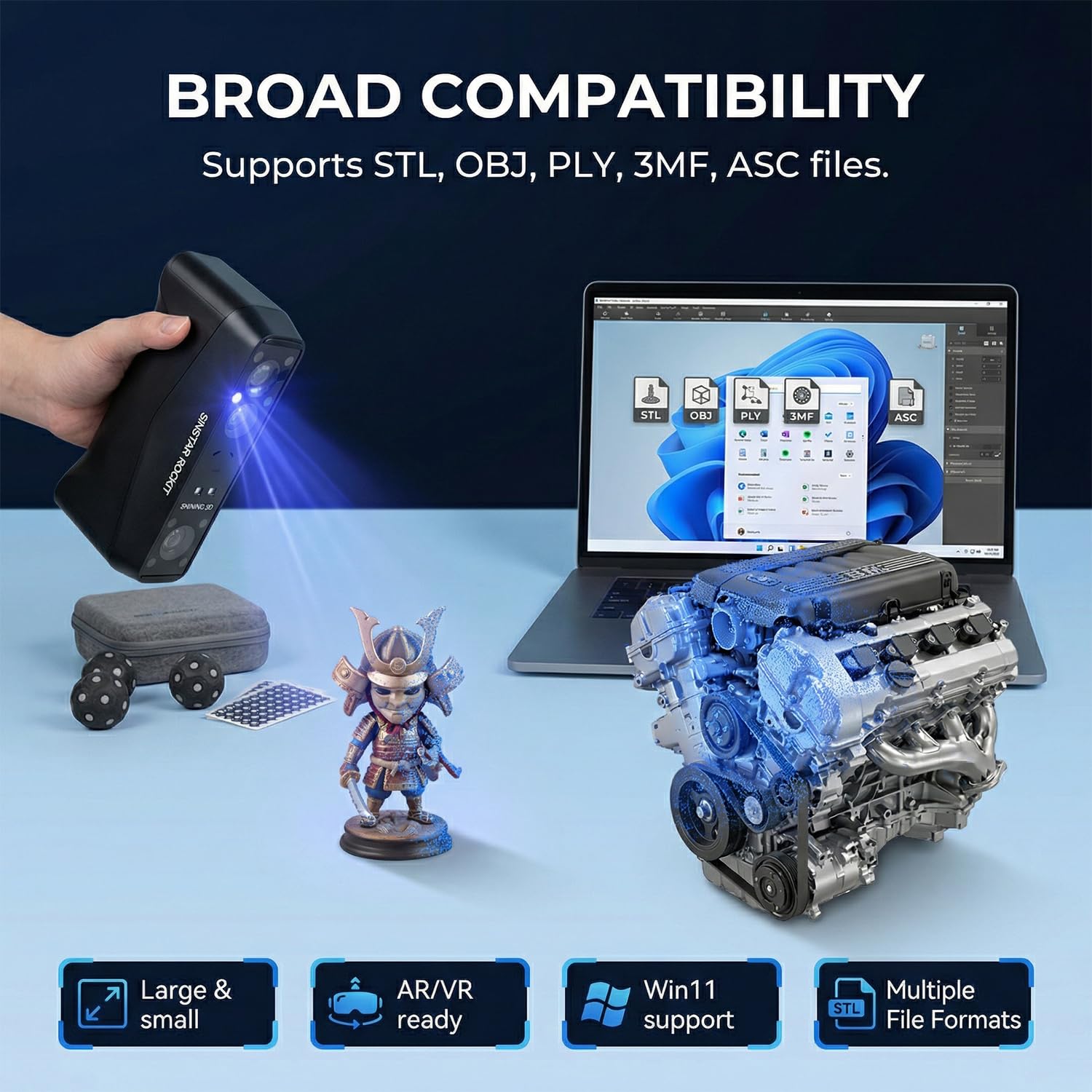 EinScan EINSTAR Rockit Wireless 3D Scanner, Dual Light, 38 Blue Lasers, HD - EinScan Official Product View 5