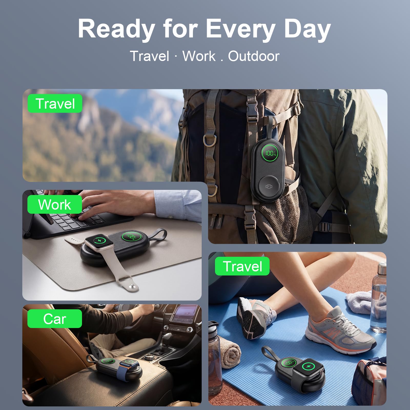 iGENJUN 2026 Upgraded 2500mAh Portable Charger for Apple Watch 2-in-1 - View 6